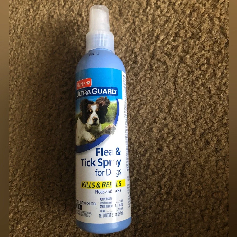 Hartz flea and tick spray for dogs 3/4 full